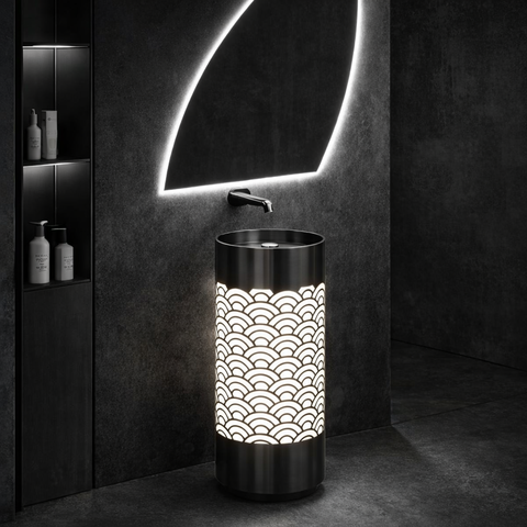 Неръждаема метална мивка тип кашпа ARCH GRAY WHITE